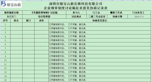 银宝山新压铸公司民主程序的流程